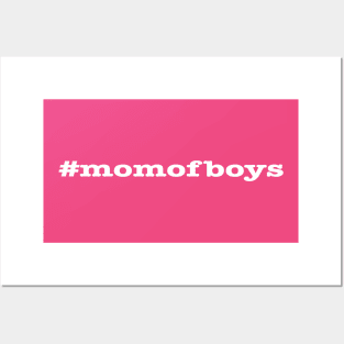 Mom of Boys White Font Posters and Art